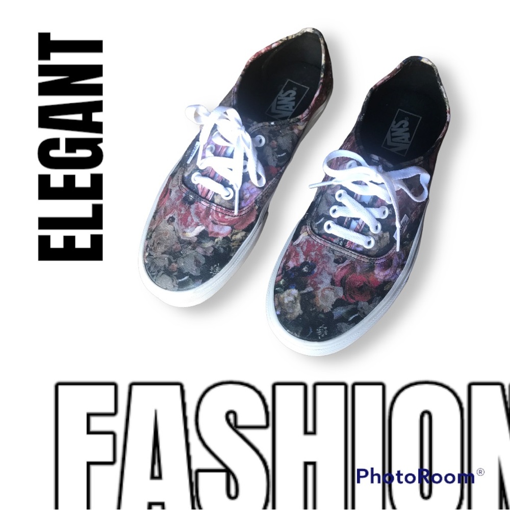 Women’s floral print Vans sneakers shoes size 10 very good condition